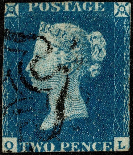 Stamp blue 1840 - stamp,