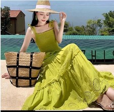 ZARA Lime Green Cotton Cutwork