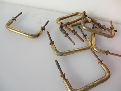 Vintage brass cabinet handle - vintage,