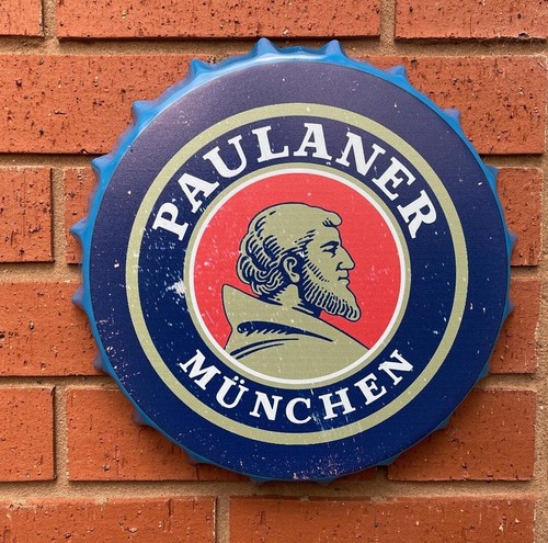 Paulaner metal bottle top wall - paulaner,