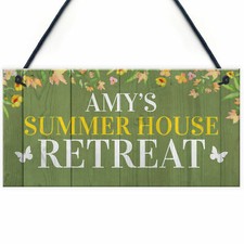 Summer House Personalised Home Sign Gifts Hanging Garden Sign Garden Shed