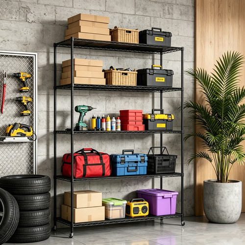 Tier metal storage shelf - metal,