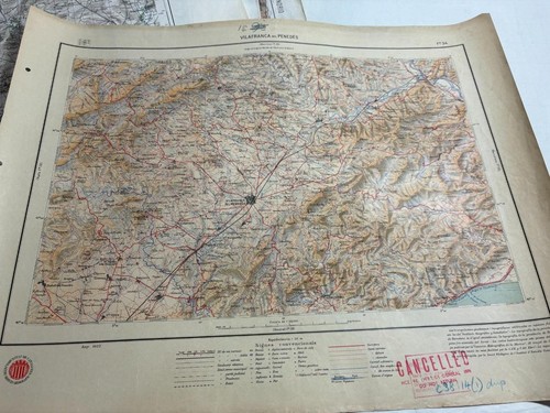 Spain map 1922 villafranca del - map,