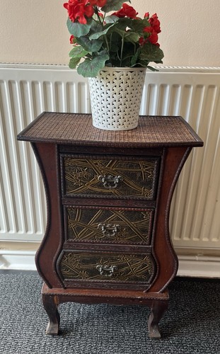 Vintage wood and rattan three - rattan,