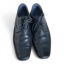 Mens Black Leather Lace Up Hush Puppies Size 8