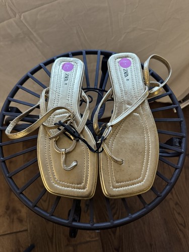 Zara gold metallic - metallic, leather
