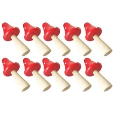 10Pcs Wooden Mushroom Decors