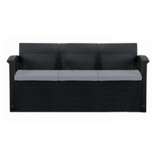 Graphite 3-Seater Rattan