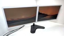 Dual White Dell Monitor 2x24"