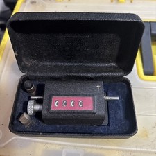 Vintage Cased Small Revolution Counter Tachometer & Accs by REVSPEED Old Tool