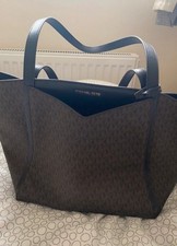Michael Kors Whitney Large Logo Tote Bag (30S8GN1T3B) MK FASHION BROWN/BLACK NS