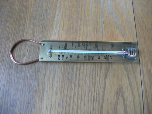 Vintage brass thermometer for - vintage,