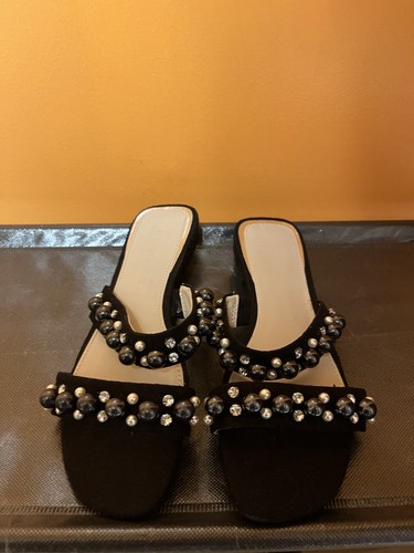 Zara beaded sandals - black, 37