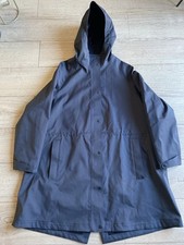 M&S Goodmove Stormwear Hooded Black Parka Waterproof Coat Size 22 Chest 54"