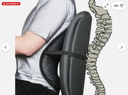 Mesh back support - lumbar, lower