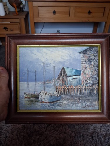 Vintage original oil canvas - oil, on