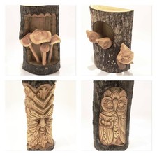 Wood carving garden ornament - wood,
