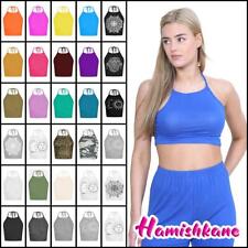 Womens Crop Top Halter Neck