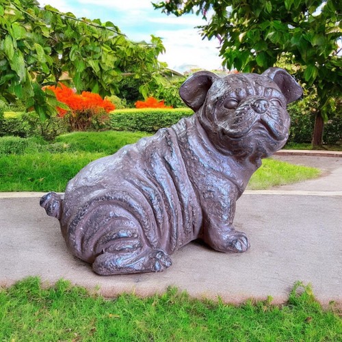 39cm sitting bulldog statue - 39cm,