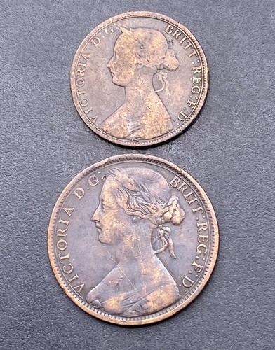 1862 victoria penny half - 1862,