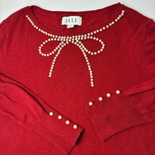 Elle Womens Red Holiday Top