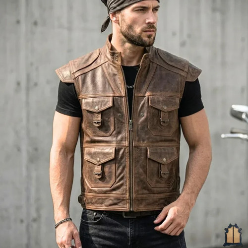 Mens brown distressed leather - mens,