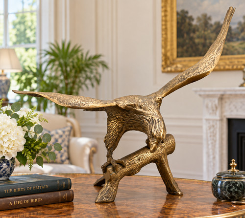 Large vintage cast brass eagle - large,