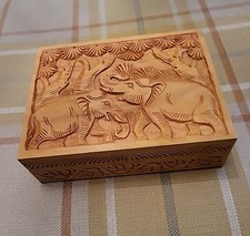 Handmade Wooden Hinged Trinket