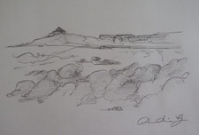Drawing of St Ives Cornwall on