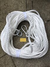 70FT OF NEW 10MM ROPE WHITE ANCHOR BOAT MOORING WITH 10MM SNAP HOOK & SHACKLE a