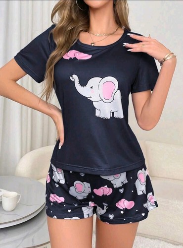 Ladies elephant pyjamas - pyjamas,
