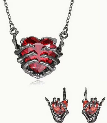 Goth red crystal heart with - goth,