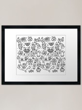 Spooky Tattoo Flash Framed Art
