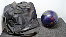 Vintage Ebonite Bowling Ball soft Bag  with optional Storm Flame Ball 6.37