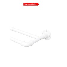 Durable Matt White Industrial Curtain Pole 74-236cm for Elegant Room Décor
