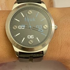 French Connection Watch Men's FCUK Large Face Silicone Black Strap 