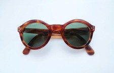 BN Vintage 1980s Retro 1940s Tortoiseshell Frame Green Lens Panto P3 Sunglasses