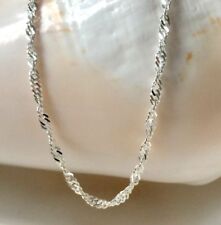 Sterling Silver Sparkling Chain Necklace, Gift for Women, Custom Sizes, Gift Box