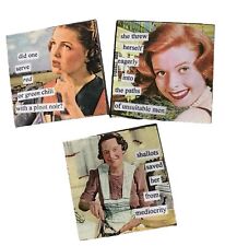3 Refrigerator Magnets Vintage Retro Style Food Wine Funny Recipe