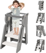 Learning Tower Foldable FOR AUCTION Kitchen Step Stool Kids, Adjustable 