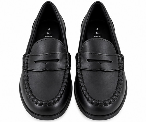 Womens black wide fit - wide, penny