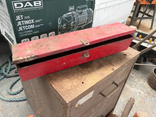 Tractor red metal toolbox - tractor,