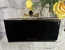 ?TED BAKER  Ladies “Franny” Patent Crystal Popper Black Matinee Purse?