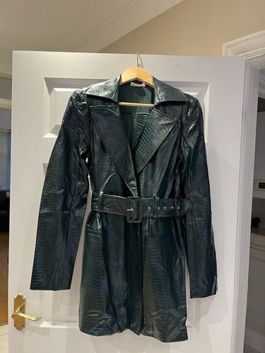 Faux leather dress coat - faux,