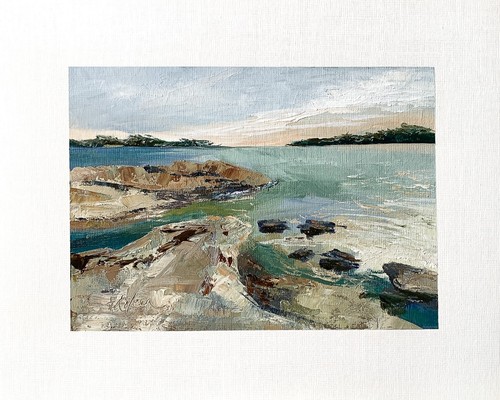 8x10 original seascape oil - 8x10,