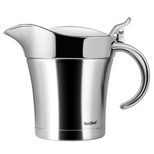 Gravy Boat Serving Jug, VonShef 500ml Sauce Pot w/ Hinged Lid & Anti-Drip Spout