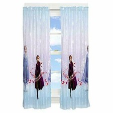 Disney Frozen II At Dusk 2 Microfiber 82 x 60 Window Panels w/ Ties Anna Elsa