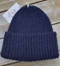 GRANDPA with SATILA Swedish Knitted Merino Alpaca BEANIE Navy Hat Toque Womens
