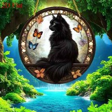 Black Cat Butterfly Leaves