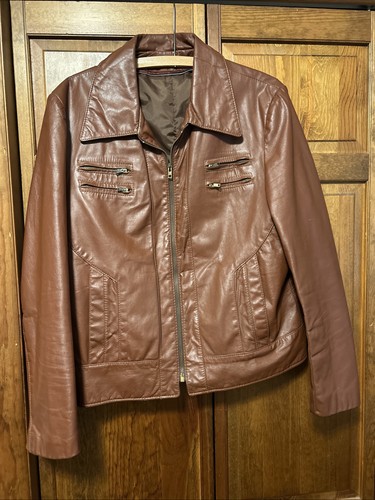 Mens vtg 70s brown - brown, leather